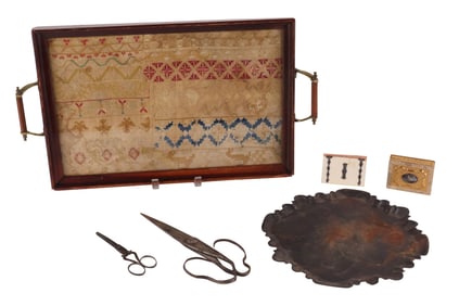 Early Sampler Mounted as a Tray