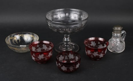 Group of 19th C. Glass Table Articles