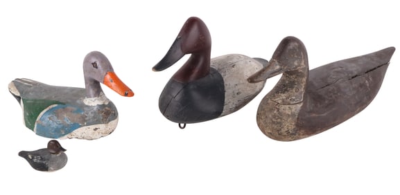 Four Carved and Painted Wood Duck Decoys