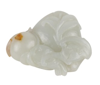 Chinese White and Russet Jade Toggle