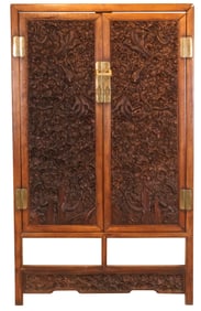 Chinese Carved Hardwood Wardrobe Door