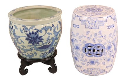 Chinese Blue and White Porcelain Garden Seat