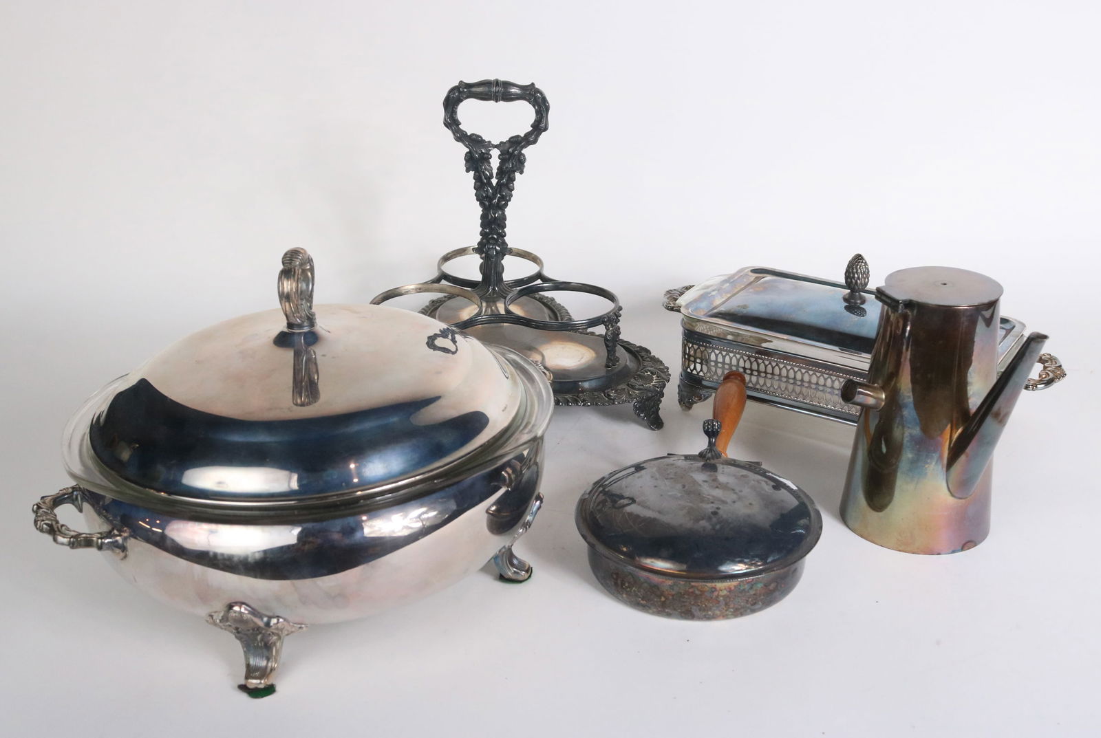 Assortment of Five Silver Plated Serving Items (1 of 8)