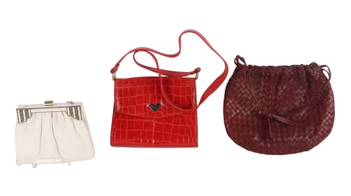 Bottega Veneta Red Leather Shoulder Bag