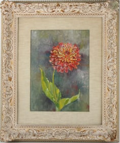 Still Life of Flower, Oil on Board
