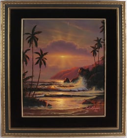 Christian Riese Lassen, 1956-, "Evenings Glow", Acrylic on Board