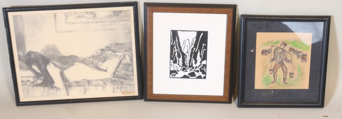 Assorted Group of Framed Paper Works