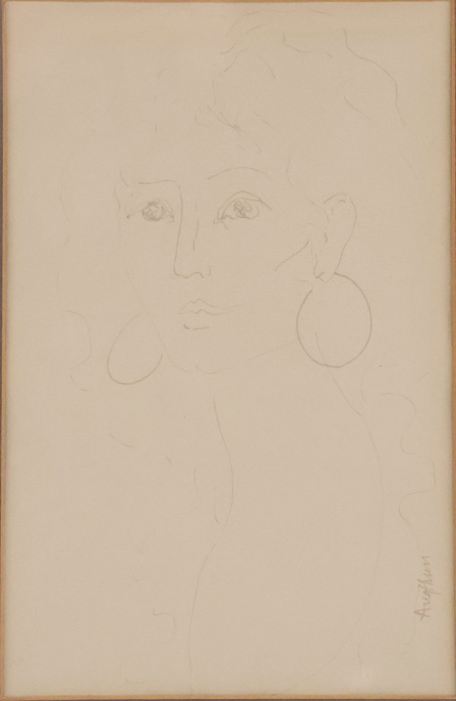 Augthum, Portrait of a Woman, Ink Drawing (1 of 7)