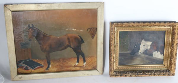 Two Paintings Depicting Horses