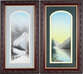 Nichols, Two Landscape, Pastels on Paper
