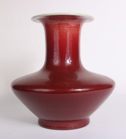 Large Chinese Oxblood Glazed Porcelain Vase