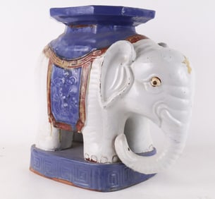 Chinese Elephant-Form Ceramic Garden Stool