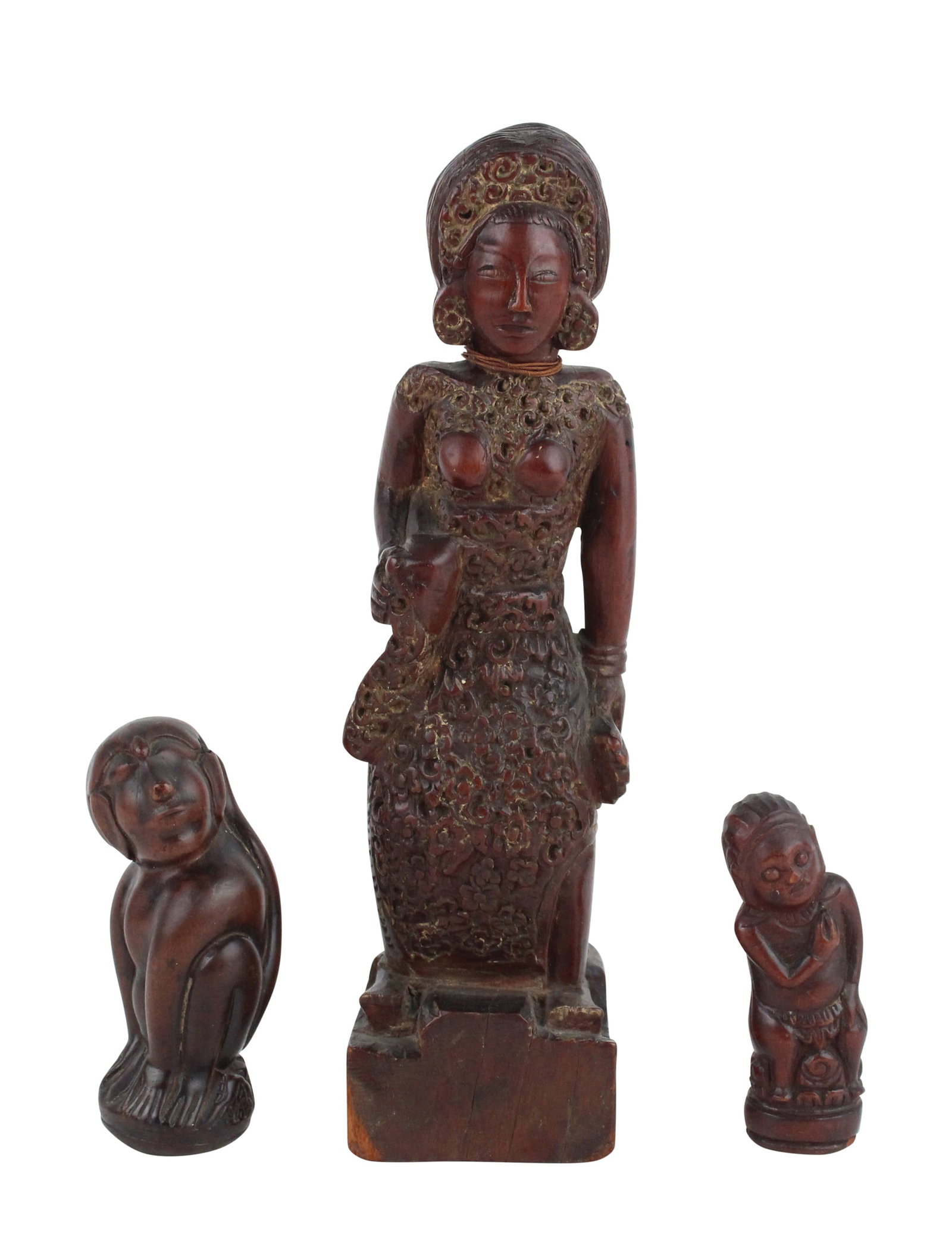 Carved Hardwood Monkey-Form Okimono (1 of 12)