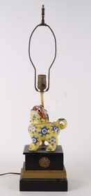 Porcelain Chinese Foo Dog Mounted as Lamp
