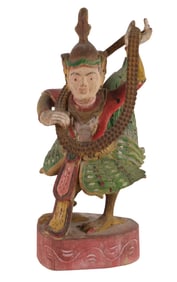 Carved Wooden Figure of Kinnari