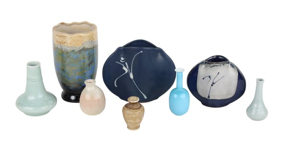 Group of Assorted Glazed Ceramic Vases