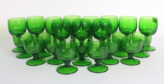 Group of Paden City Emerald Glass Cups