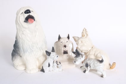 Grouping of Ceramic and Porcelain Dogs