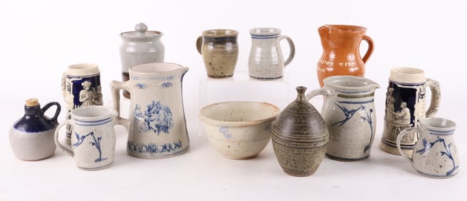 Group of Stoneware and Glazed Ceramic Items