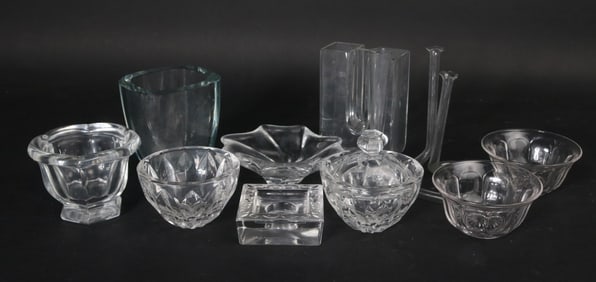 Assorted Colorless Glass and Crystal Table Articles