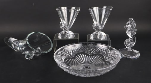 Pair of Steuben Cornucopia Glass Vases