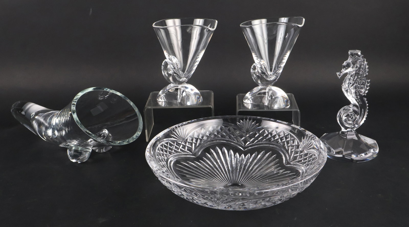 Pair of Steuben Cornucopia Glass Vases (1 of 13)