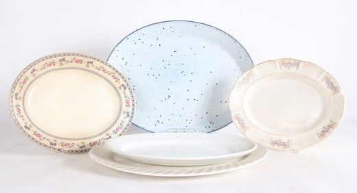 Group of Five Porcelain Platters and Plates