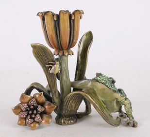 Jay Strongwater Tulip-Form Candlestick