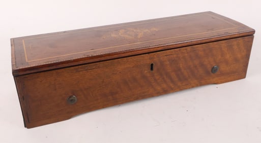 Mahogany Rectangular Box with Central Inlay