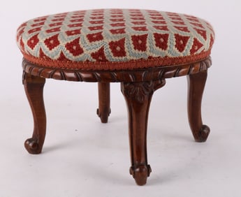 Provincial Style Upholstered Footstool