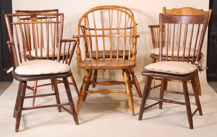 Assembled Group of Six Windsor Chairs