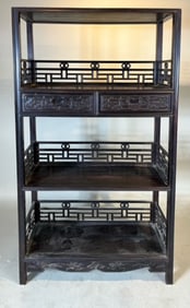 Two Chinese Ming-style Hardwood Bookcases