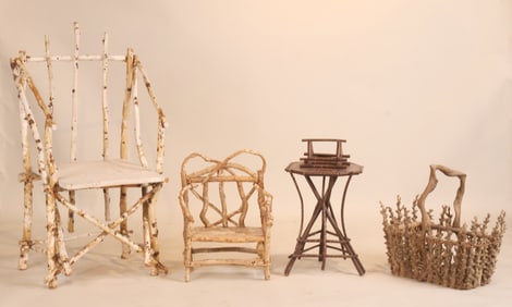 Group of Adirondack Twig Furniture