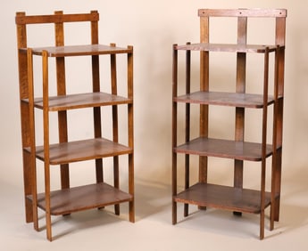 Pair of Small Wood Bookshelves