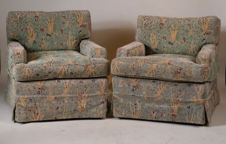 Pair of Contemporary Upholstered Club Chairs