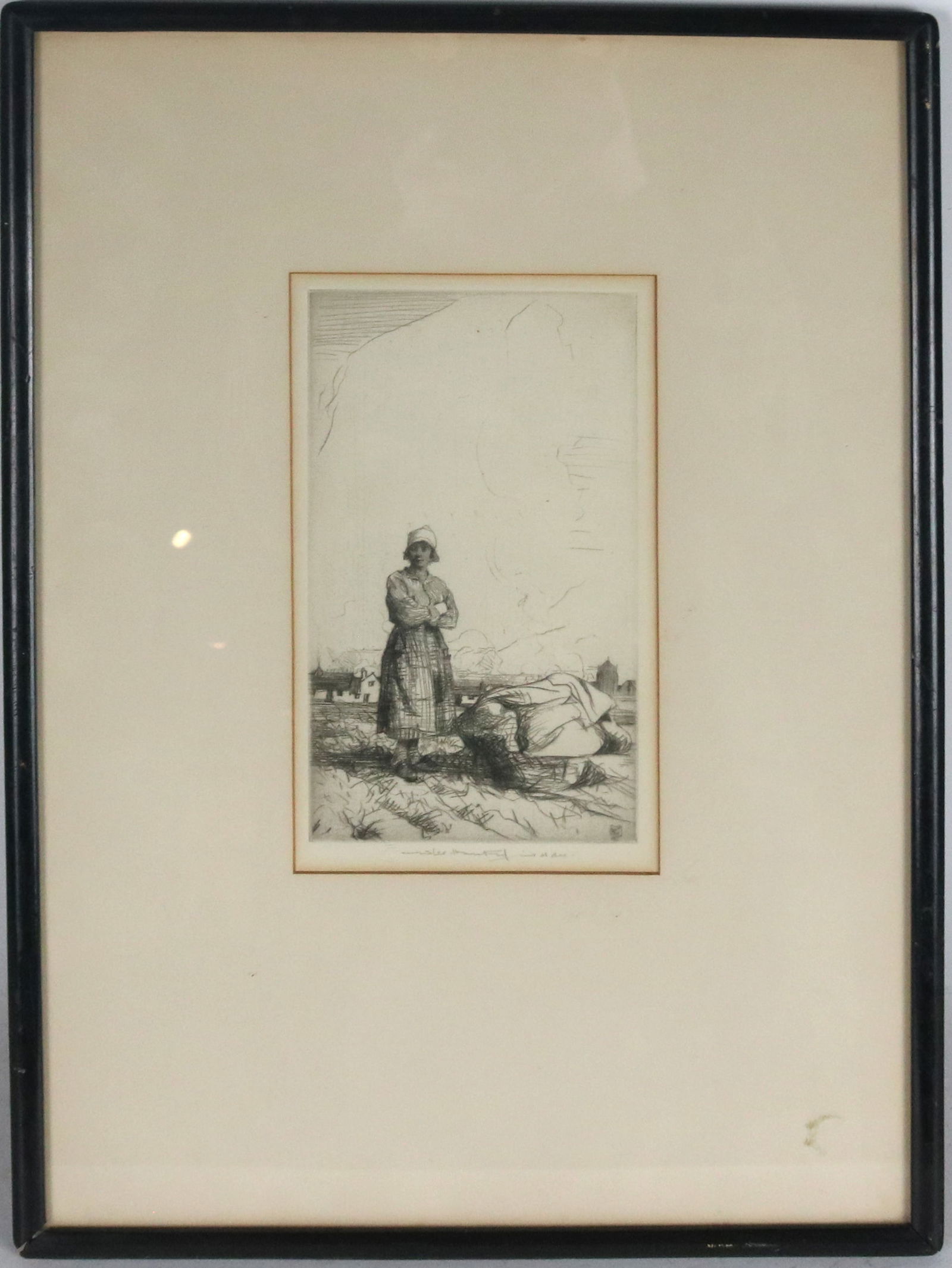 William Lee Hankey, "Girl of the Fields," Etching (1 of 4)