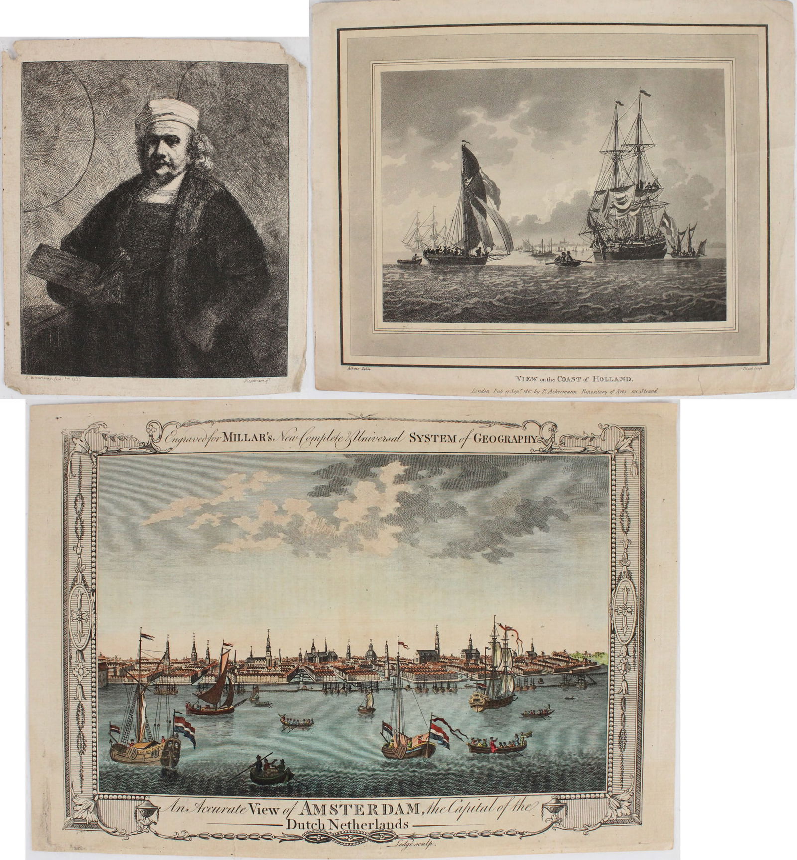 Antoine de Demarcenay de Ghuy, French 1724-1811, After Rembrandt Self-Portrait with Two Circles, (1 of 5)