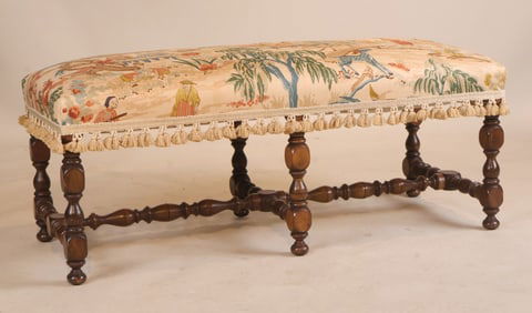 Upholstered Wooden Bench with Tastles