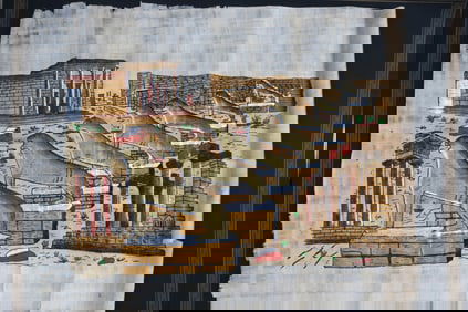 Egyptian Scene, Acrylic on Papyrus