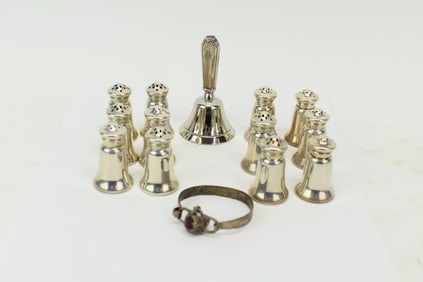Six Sets of Sterling Silver Salt and Pepper Shakers