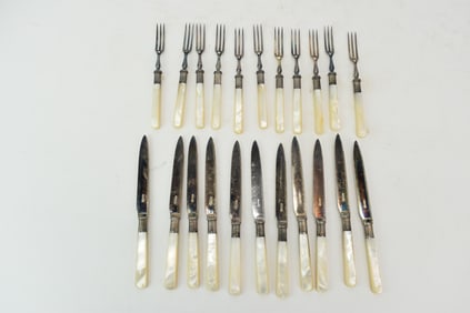 Allen and Darwin Set of Mother of Pearl Handled Fruit Set