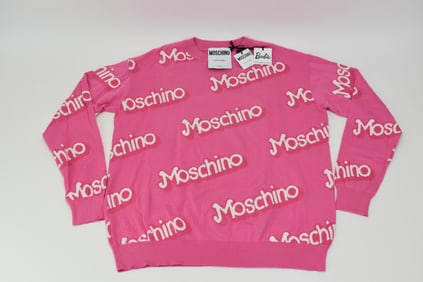 Authentic Moschino Couture! Barbie Font Logo Pink Sweater, New With Tags
