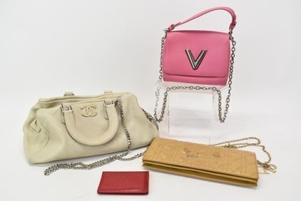 Louis Vuitton Style Epi Twist MM Chain Shoulder Bag Purse