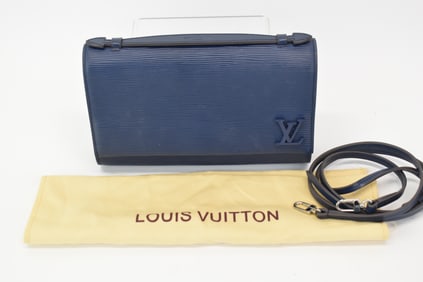 Louis Vuitton Style Blue Epi Leather Clery Crossbody Bag