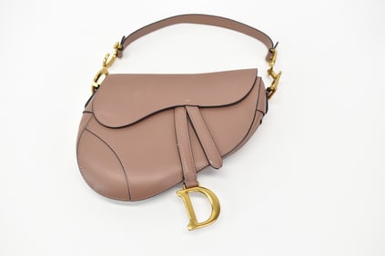 Christian Dior Style Beige Leather Saddlebag