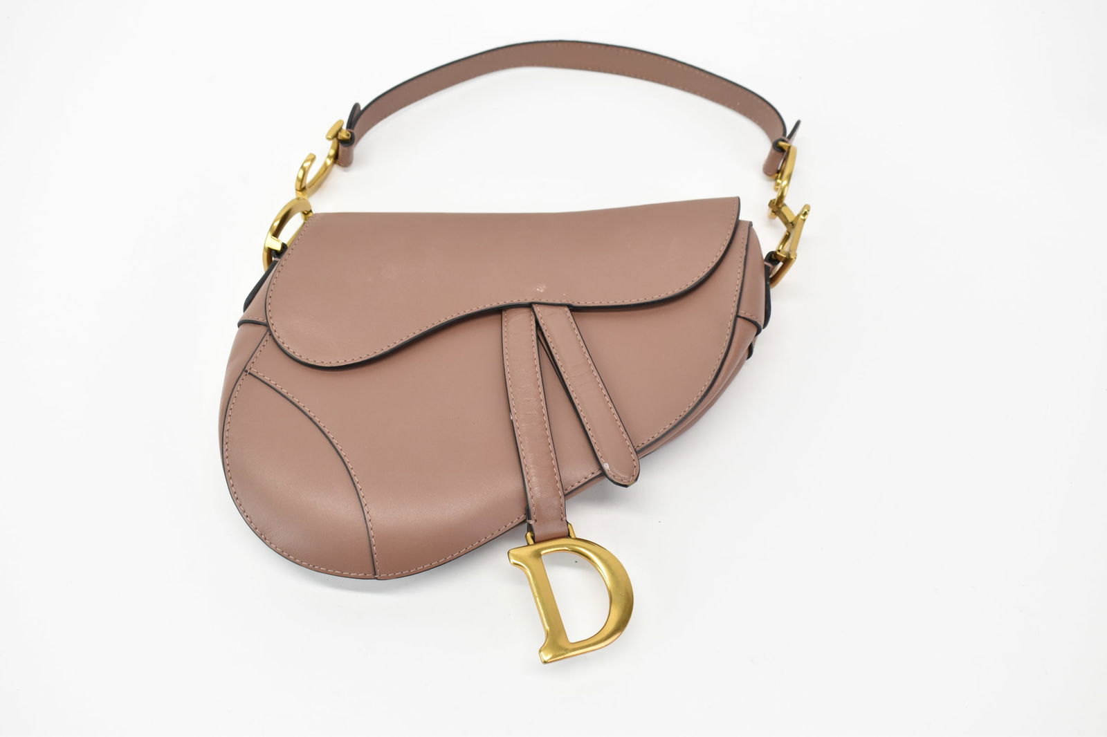 Christian Dior Style Beige Leather Saddlebag (1 of 10)