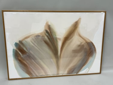 Large Modern Watercolor on Handmade Paper of Torso