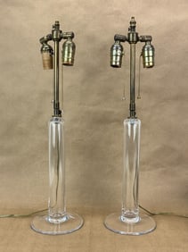 Pair of Simon Pearce Blown Glass Table Lamps