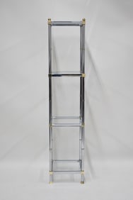 Modern Chrome and Brass 4 Tier Etagere