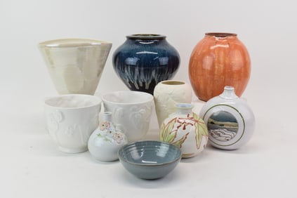 Group of Assorted Modern Pottery Table Articles